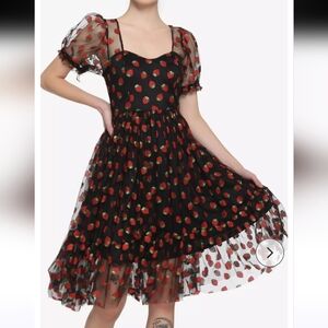 Hot Topic Strawberry Fairy Goth Babydoll Dress